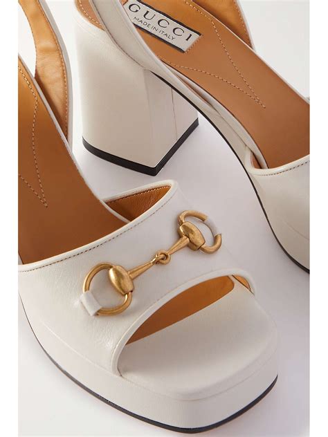 gucci lady horsebit-detailed leather sandals|Gucci Horsebit block heel sandals.